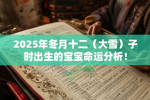 2025年冬月十二（大雪）子时出生的宝宝命运分析！