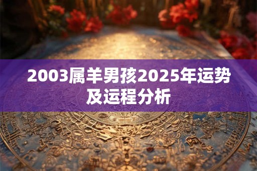 2003属羊男孩2025年运势及运程分析