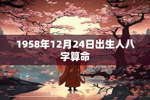 1958年12月24日出生人八字算命