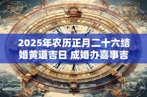 2025年农历正月二十六结婚黄道吉日 成婚办喜事吉利吗