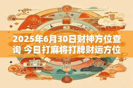 2025年6月30日财神方位查询 今日打麻将打牌财运方位