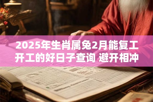 2025年生肖属兔2月能复工开工的好日子查询 避开相冲生肖