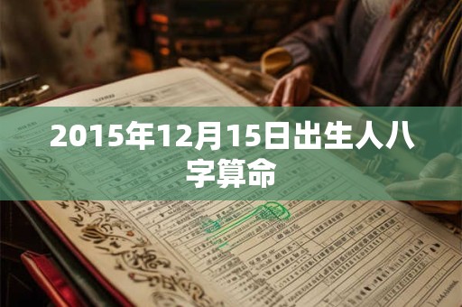 2015年12月15日出生人八字算命
