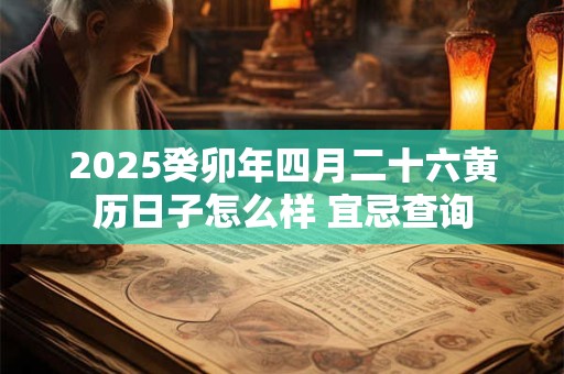 2025癸卯年四月二十六黄历日子怎么样 宜忌查询