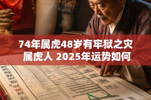 74年属虎48岁有牢狱之灾 属虎人 2025年运势如何