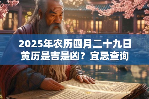 2025年农历四月二十九日黄历是吉是凶？宜忌查询
