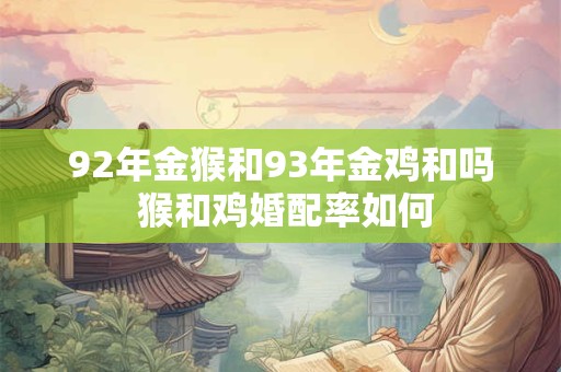 92年金猴和93年金鸡和吗 猴和鸡婚配率如何