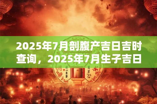 2025年7月剖腹产吉日吉时查询，2025年7月生子吉日