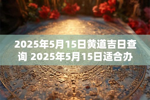2025年5月15日黄道吉日查询 2025年5月15日适合办事吗