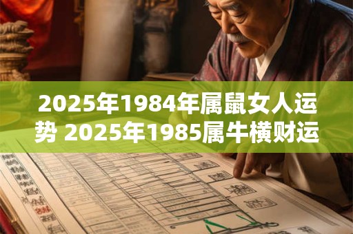 2025年1984年属鼠女人运势 2025年1985属牛横财运爆发