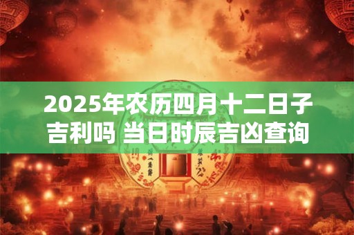 2025年农历四月十二日子吉利吗 当日时辰吉凶查询