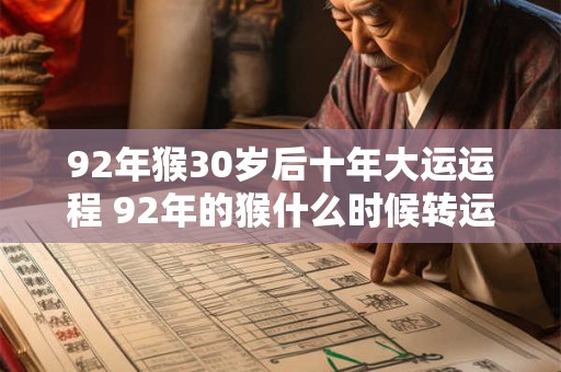 92年猴30岁后十年大运运程 92年的猴什么时候转运 92年猴30岁后十年大运运程 92年的猴什么时候转运