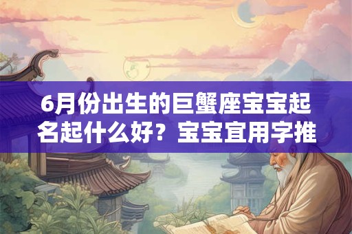 6月份出生的巨蟹座宝宝起名起什么好？宝宝宜用字推荐
