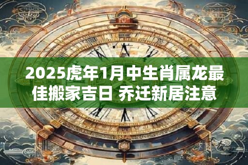 2025虎年1月中生肖属龙最佳搬家吉日 乔迁新居注意事项