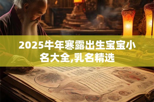 2025牛年寒露出生宝宝小名大全,乳名精选