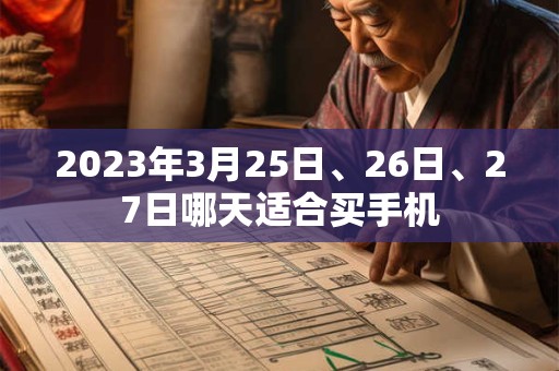 2023年3月25日、26日、27日哪天适合买手机