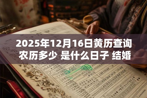 2026年12月16日黄历查询 农历多少 是什么日子 结婚吉时