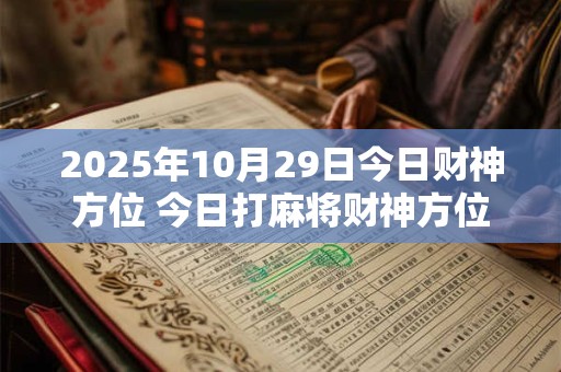 2025年10月29日今日财神方位 今日打麻将财神方位一览表