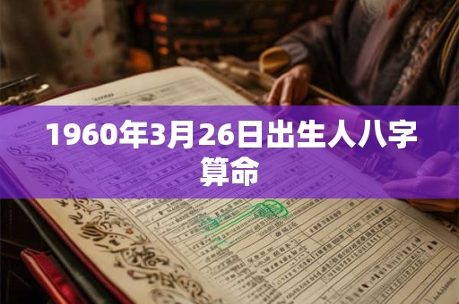 1960年3月26日出生人八字算命