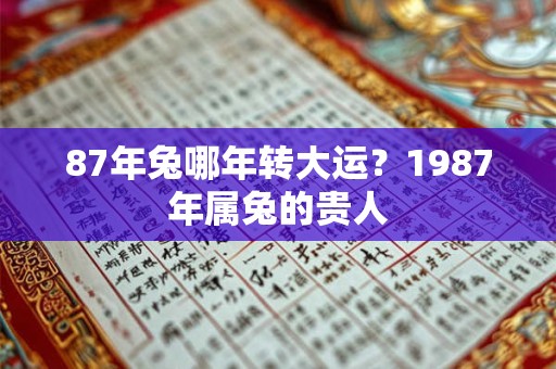 87年兔哪年转大运？1987年属兔的贵人