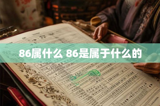 86属什么 86是属于什么的