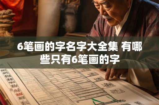 6笔画的字名字大全集 有哪些只有6笔画的字
