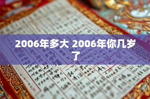 2006年多大 2006年你几岁了