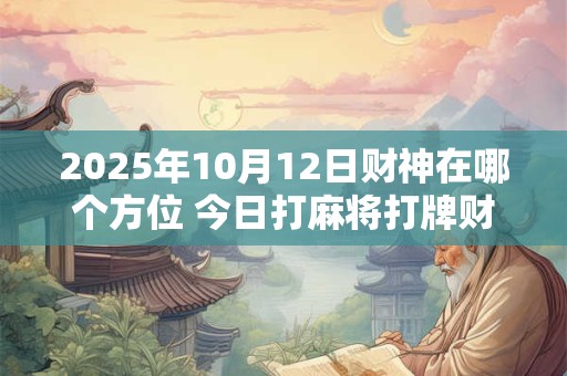 2025年10月12日财神在哪个方位 今日打麻将打牌财运方位