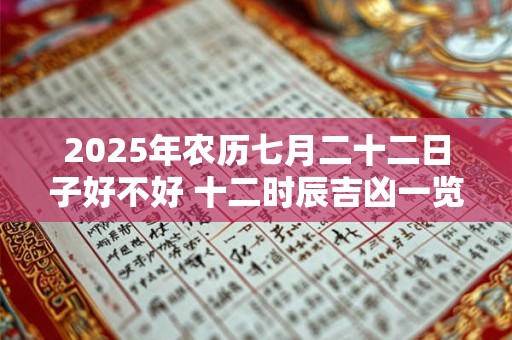 2026年农历七月二十二日子好不好 十二时辰吉凶一览表 2026年农历七月二十二日子好不好 十二时辰吉凶一览表