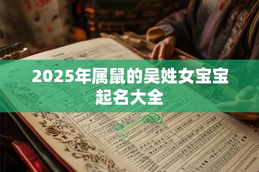 2025年属鼠的吴姓女宝宝起名大全