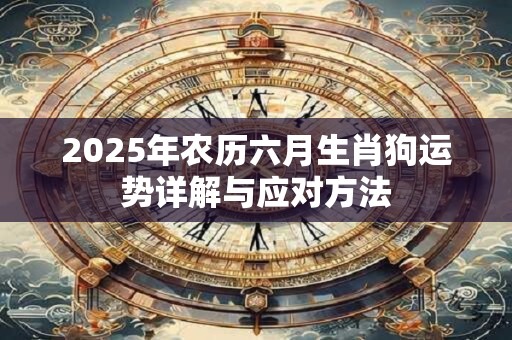 2025年农历六月生肖狗运势详解与应对方法