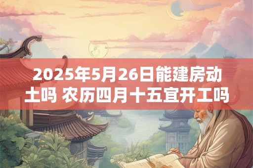 2025年5月26日能建房动土吗 农历四月十五宜开工吗