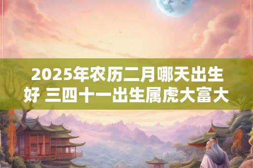 2025年农历二月哪天出生好 三四十一出生属虎大富大贵