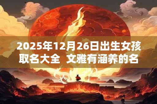 2025年12月26日出生女孩取名大全  文雅有涵养的名字