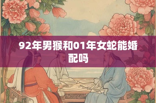92年男猴和01年女蛇能婚配吗