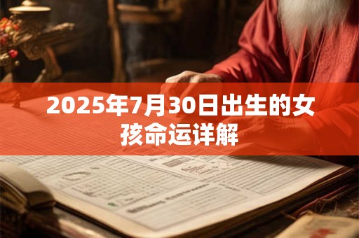 2025年7月30日出生的女孩命运详解