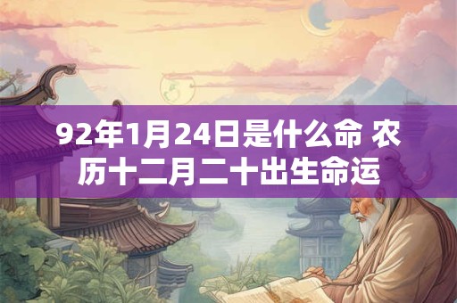 92年1月24日是什么命 农历十二月二十出生命运