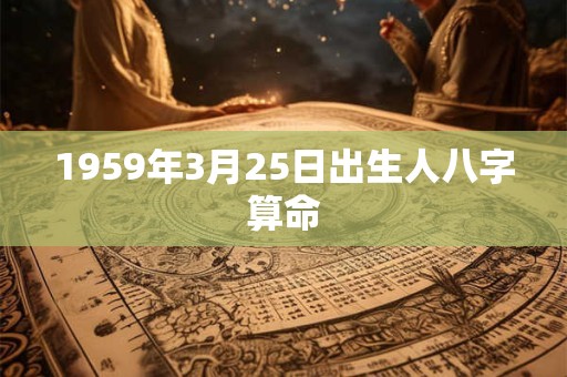 1959年3月25日出生人八字算命