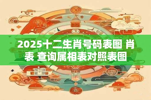 2025十二生肖号码表图 肖表 查询属相表对照表图