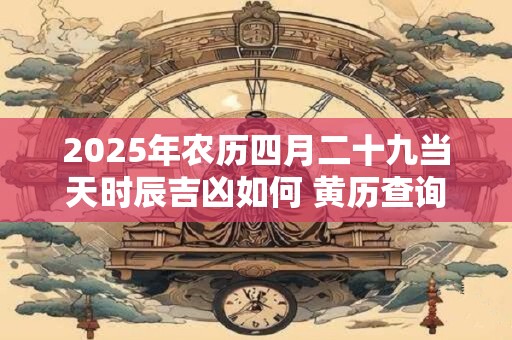 2025年农历四月二十九当天时辰吉凶如何 黄历查询