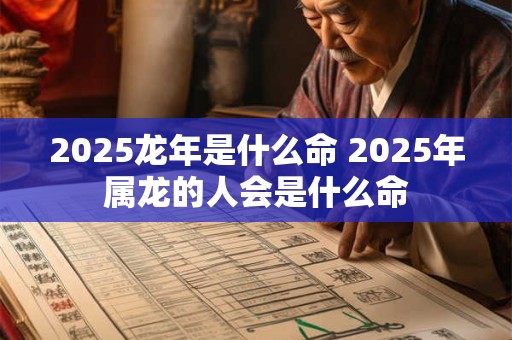 2025龙年是什么命 2025年属龙的人会是什么命
