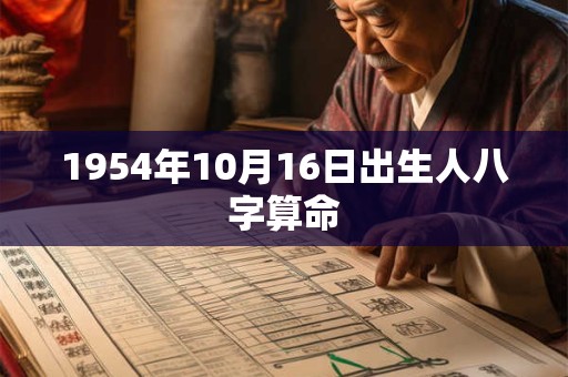 1954年10月16日出生人八字算命 1954年10月16日出生人八字算命