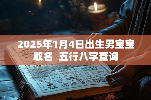 2025年1月4日出生男宝宝取名  五行八字查询