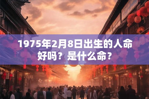 1975年2月8日出生的人命好吗？是什么命？