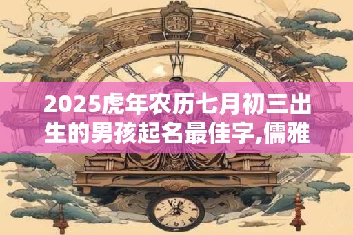 2025虎年农历七月初三出生的男孩起名最佳字,儒雅好听的名字