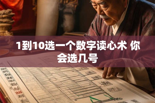 1到10选一个数字读心术 你会选几号