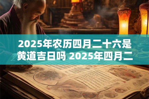 2025年农历四月二十六是黄道吉日吗 2025年四月二十六是黄道吉日吗