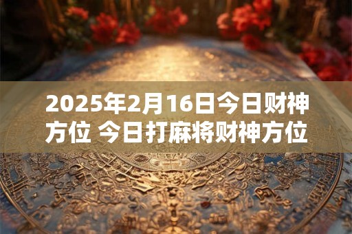 2025年2月16日今日财神方位 今日打麻将财神方位一览表 2025年2月16日今日财神方位 今日打麻将财神方位一览表