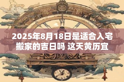 2025年8月18日是适合入宅搬家的吉日吗 这天黄历宜忌 2025年8月18日是适合入宅搬家的吉日吗 这天黄历宜忌