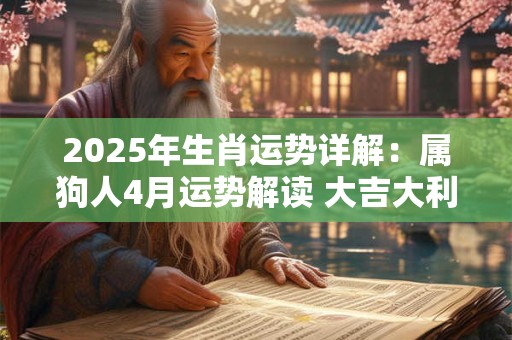 2025年生肖运势详解：属狗人4月运势解读 大吉大利诸事顺利